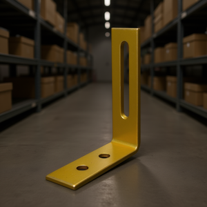 Adjustable 65x80x20mm Angle Bracket for Storage Racks & Shelving <b>Units</b> Raw Steel with Yellow Galvanized GAH 1 Piece - Product Image 3