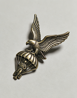 Insignia de Paracaidista de Bronce Vintage con Diseño de Águila |   Insignia Táctica Personalizada de Aleación de Zinc 3D con Esmalte Suave y Acabado Arenado para Coleccionistas y Uniformes |