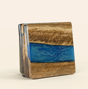 Posavasos de madera de acacia y resina, alfombrillas aislantes para el hogar, té, café, taza, posavasos, nuevas artesanías, venta superior - Product Image 5