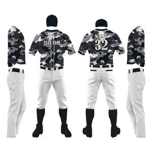 Diseño de camuflaje personalizado al por mayor de béisbol y softbol uniformes de desgaste de béisbol Jersey y pantalones de béisbol 100% poliéster uniformes de béisbol - Product Image 1