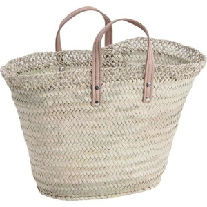 Natural <b>Baskets</b> Natural Handmade Straw <b>Basket</b> Two Handles Minimalist Design Open Top Straw Lining Model 10 for Home Decoration - Product Image 2