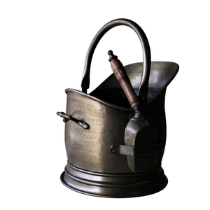 Juego de 2 Cubos de Carbón Metálicos Ovalados Negros y Plateados, Diseño Moderno, Cubo para Cenizas, Cubo Metálico Negro para Parrilla de Carbón - Product Image 2