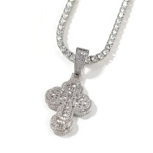 925 Sterling <b>Silver</b> Moissanite Iced Out <b>Cross</b> Pendant with Rope Chain Hip Hop <b>Necklace</b> Jewelry for <b>Men</b> - Product Image 2