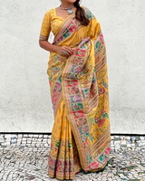 Pashmina traditionnel indien soie la plupart des exportations Designer jaune Saree dernière exclusivité à la mode qualité supérieure fête de mariée femmes
