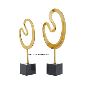 Hecho a mano Industrial minimalista diseño aluminio fundido forma Irregular estatua latón antiguo decoración del hogar escultura - Product Image 2