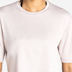 Qualité supérieure femmes haut court surdimensionné Jersey T-Shirt vente chaude court été haut court chemise avec Logo personnalisé grande taille - Product Image 5