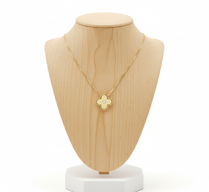 Collar con Colgante de Trébol Minimalista Moderno y Popular para Mujer, Plata de Ley Certificada de Alta Calidad, Chapado en Oro y Rodio, para Fiesta - Product Image 1