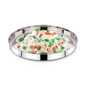 จานกลมทำจากสเตนเลสสตีลสำหรับงานปาร์ตี้ร้านอาหารและบ้านสำหรับของขวัญจานโลหะ - Product Image 6