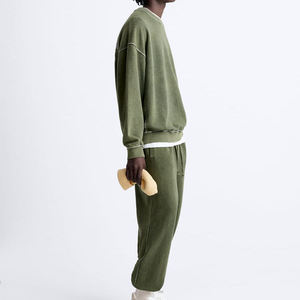 Chándal de Algodón Orgánico 100% para Hombre, Diseño Personalizado OEM, Lavado Ácido, 400, 450, 500 GSM, Ropa Urbana de Invierno - Product Image 2