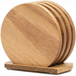 Durable handcrafted wooden coaster set featuring refined wood grain texture for daily <b>practical</b> use - Product Image 4