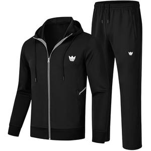 Conjunto Deportivo Personalizado con Logotipo, Chaqueta Deportiva de Forro Polar Técnico de Poliéster con Cremallera Completa, Pantalones Deportivos de Dos Piezas, Conjunto Deportivo para Hombre - Product Image 3