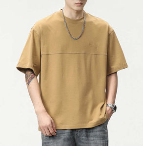 Vente en gros de nouveaux vêtements décontractés d'été pour hommes T-shirt ample à manches courtes à séchage rapide avec logo personnalisable coupe régulière motif solide - Product Image 3