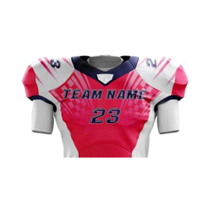 Conjunto de camisetas y pantalones de fútbol americano rosa con impresión OEM | Venta al por mayor de uniformes de fútbol americano - Product Image 4