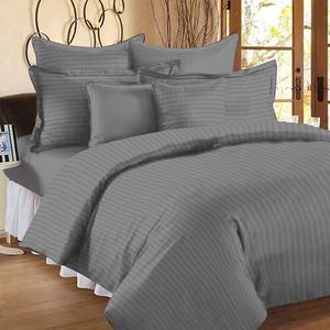 Lot de 4 draps de lit en lin rayé 100% coton 400 TC haute solidité des couleurs finition satinée pliée portable pour la maison hôtel hôpital utilisation - Product Image 2