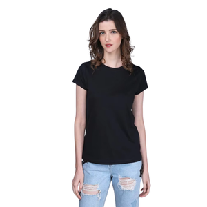 Venta al por mayor 100% algodón mujeres Camisetas manga corta en blanco Digital Logo impresión personalizada OEM ropa leopardo patrón encaje - Product Image 2