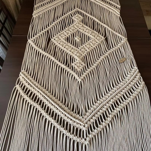 Precio barato macramé crema ganchillo comedor algodón mantel tejido a mano Boho boda camino de mesa macramé caminos de mesa - Product Image 1