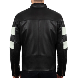 Men's Adrenaline Black Premium Leather Motorcycle Jacket Classy Waterproof Road Protected Motorbike Jacket For Men - Product Image 2