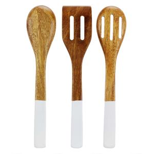 Juego de utensilios de cocina únicos hechos a mano, herramientas para ensalada de madera Cacia, incluye Servidor de madera y cuchara, edición limitada, Ketchenwar de 2 piezas - Product Image 1