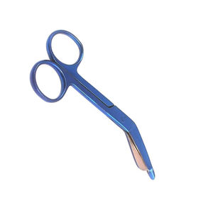 Ciseaux de chirurgie enduits de couleur bleue 115mm ciseaux de salle de chirurgie chirurgicale professionnels droits en acier inoxydable - Product Image 4