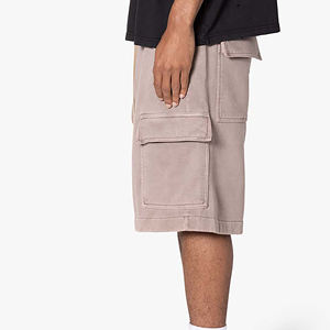 กางเกงขาสั้นผ้าฝ้ายสไตล์ฮิปฮอปสำหรับผู้ชายกางเกงขาสั้นทรงคาร์โก้พร้อมกระเป๋าสินค้าผ้าขนแกะ100% ระบายอากาศได้ดีผลิตตามสั่ง - Product Image 2