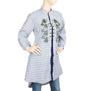 Kurti Largo Bordado para Mujer - Azul - Product Image 1