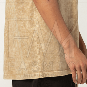 Recién llegado, camisetas lavadas con ácido para hombre, camisetas con anillos en blanco de tamaño personalizable de algodón 100% de alta calidad - Product Image 5