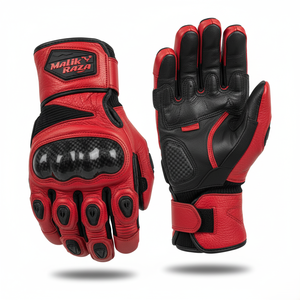 Gants de moto en cuir de chèvre Malik Raza, sensation de luxe, triple couture, protection premium OEM - Product Image 4