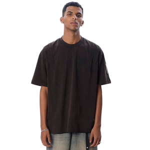 T-shirts pour hommes en coton 100% lavés, coupe ample, noir délavé, style vintage, streetwear décontracté, doux, respirant, pour un usage quotidien urbain - Product Image 6