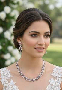 Conjunto de Collar y Aretes de Novia Ruby Rose Elegance de Indias Supplier para Bodas, Compromisos y Celebraciones a Buen Precio - Product Image 2