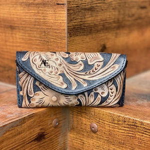 ใหม่จริงHandcrafted Toolledหนังแว่นตามือแกะสลักเข็มขัดหนังผู้ถือแว่นตาUnisexอ่านหนังสือแก้ว - Product Image 1