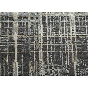 Uvenuti Abstract Pattern Wool & Bamboo Silk Hand Knotted Rug Grey & <b>Black</b>-LRB-1538 for Home Use - Product Image 3
