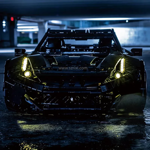 Jie yıldız 91102 teknik süper spor araba DIY yapı taşı seti noel hediyesi için Boys şehir yarış serisi için 3097 adet - Product Image 5