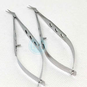 Tijeras Corneosclerales Reutilizables, Hojas Medianas, Curvadas a la Izquierda, Herramientas de Microcirugía Oftálmica, Precio de Fábrica, Venta al por Mayor - Product Image 5