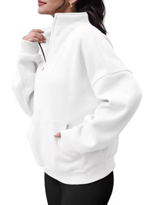 Plus Size Pullover <b>Half</b> Quarter <b>Zip</b> Up <b>Sweatshirt</b> Manufacturer Design Cotton Blended Oversize Custom Zipper <b>Men</b> <b>Sweatshirts</b> - Product Image 3
