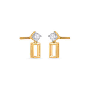 Pendientes de Aro con Diamantes Corte Princesa, Chapados en Oro, para Mujer, Boda, Compromiso - Product Image 4