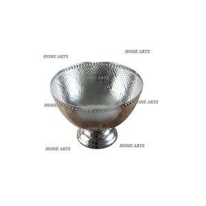 Bol décoratif pour aliments en aluminium martelé, forme ronde, couleur argent, bol de service pour chocolats à prix abordable - Product Image 1