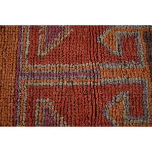 Turkish Herki Rug 2.7x10.4 ft, <b>Red</b> Brown Animal Print <b>Wool</b> Vintage Rug - Product Image 5