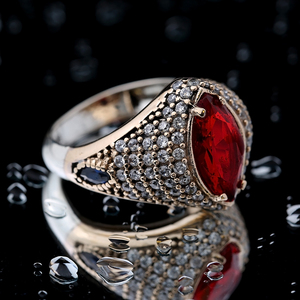 Marquise Shape <b>Garnet</b> Stone Authentic Unisex <b>Rings</b> Turkish Handmade Wholesale 925 Sterling <b>Silver</b> Jewelry - Product Image 2