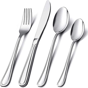 De moda de moda nuevo diseño de embalaje personalizado cocina de plata/16/20/24pcs de acero inoxidable de nuevo hecho a mano caliente cuchara tenedor - Product Image 1