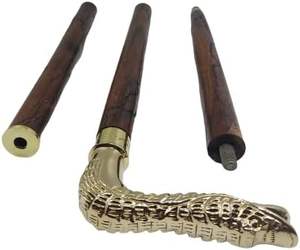 Traditional Handicraft <b>Walking</b> <b>Stick</b> - <b>Men</b> Derby Canes and Wooden <b>Walking</b> <b>Stick</b> <b>for</b> <b>Men</b> and Women - 36" Brown Wood Brass Handle - Product Image 6