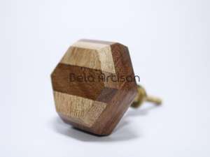 Poignées rondes en bois pour armoires et tiroirs, poignées de porte en hêtre peintes, poignées en bois massif en forme de champignon - Product Image 5