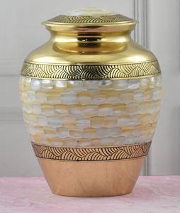 Cremation Urn Gold Color Metal <b>Ashes</b> <b>Keepsake</b> Durable Memorial Storage Small Human <b>Ash</b> Container Funeral Home Remembrance - Product Image 1