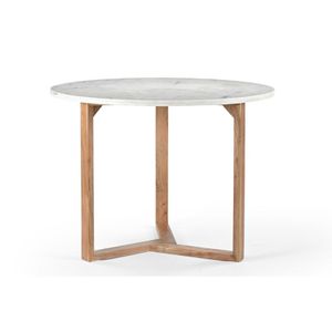 Table à manger ronde moderne de la collection Ventura personnalisée avec finition naturelle pour meubles de salon ou de villa de ferme - Product Image 2