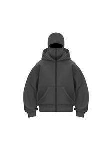 Nueva Sudadera con Capucha de Invierno, Talla Grande, con Logotipo Personalizado, con Cremallera, Estilo Ninja, con Doble Capucha, Pasamontañas Sólido, para Hombre y Mujer - Product Image 5