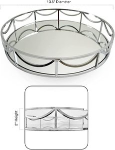 Bandeja de cristal con marco de Metal plateado para maquillaje, organizador de Perfume, bandeja de plata decorativa - Product Image 4