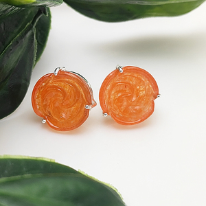 Bijoux en argent 925 faits à la main avec pierre de cornaline naturelle Rose sculpture clous de pierres précieuses boucles d'oreilles prix en vrac bijoux Moissanite - Product Image 3