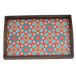 Plateau en bois de manguier fait à la main avec poignées, plateaux rectangulaires pour la cuisine, décoration de service naturelle, organisateur polyvalent et cadeau - Product Image 4