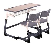Mobilier moderne réglable pour salle de classe Chaise de bureau double pour étudiant, école universitaire Matériau métallique