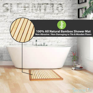 Alfombra de baño moderna de diseño sólido para interiores, rayón hecho a máquina de material de madera de bambú, estilo de diseño sólido - Product Image 6