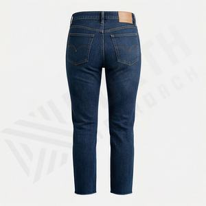 High Waist Flare <b>Crop</b> <b>Jeans</b> Customized Color Wash Denim Skinny Fit To Knee Cropped Bootcut <b>Women's</b> <b>Jeans</b> Comfortable Stretch Hem - Product Image 2